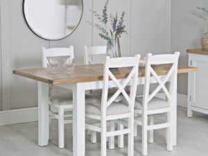 Eastry Oak painted medium dining set with 4 chairs