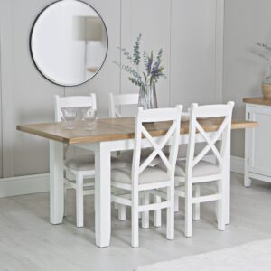 Eastry Oak painted medium dining set with 4 chairs