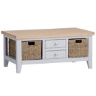 Eastry oak painted coffee table with drawers