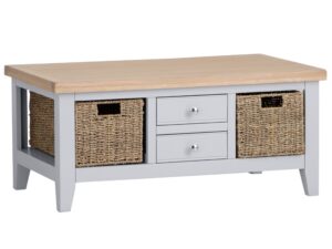 Eastry Oak painted coffee table with drawers