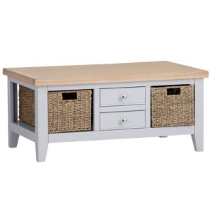 Eastry Oak painted coffee table with drawers