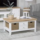 Eastry oak painted coffee table with drawers