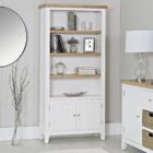 Eastry oak painted large bookcase