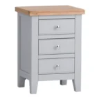 Eastry oak painted 3 drawer bedside