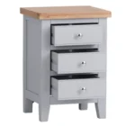 Eastry oak painted 3 drawer bedside