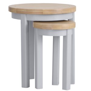 Eastry Oak painted nest of 2 tables