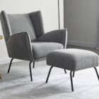Zane accent chair with free footstool