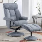 Biarritz fabric recliner with free stool