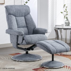 Biarritz fabric recliner with FREE stool