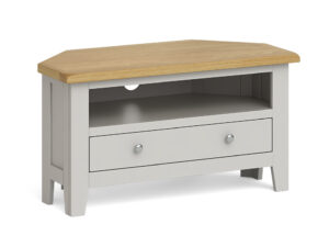 Surrey oak painted corner TV unit