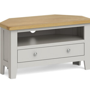 Surrey oak painted corner TV unit