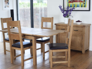 Hampshire oak drawer leaf table