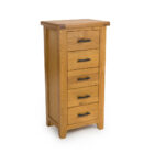 Hampshire oak 5 drawer slim chest Hampshire oak 5 drawer slim chest