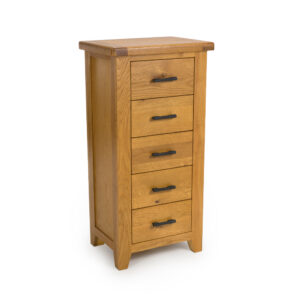 Hampshire Oak 5 drawer slim chest