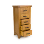 Hampshire oak 5 drawer slim chest Hampshire oak 5 drawer slim chest