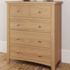 Galaxy oak 2 over 3 chest of drawers