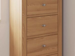 Galaxy oak 5 drawer narrow chest