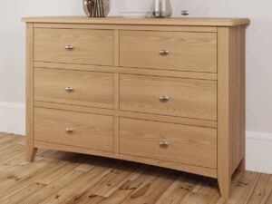 Galaxy oak 6 drawer chest