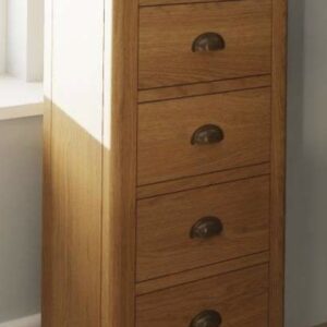 Ramsgate oak 5 drawer narrow chest