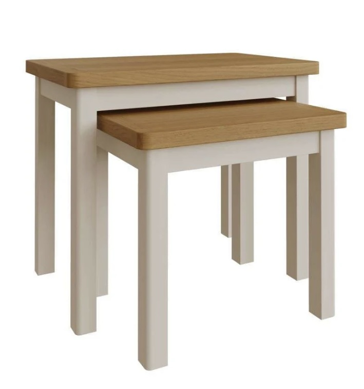 Screenshot Ramsgate oak painted nest of 2 tables