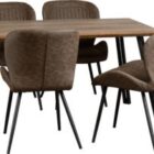 Quebec straight edge dining table and four chairs