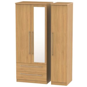 Sherwood 3 door mirrored 2 drawer robe