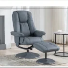 Denver leather swivel chair with free stool Denver leather swivel chair with free stool