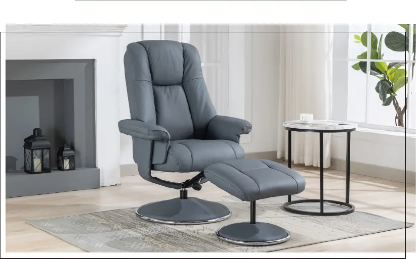 Bg8. Webp Denver leather swivel chair with free stool
