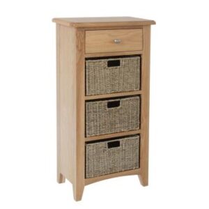 Galaxy oak 1 drawer 3 basket unit
