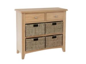 Galaxy oak 2 drawer 4 basket unit