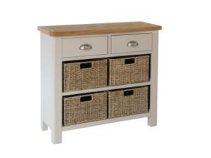 Ramsgate Oak Painted 2 drawer 4 basket unit