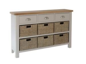 Ramsgate Oak Painted 3 drawer 6 basket unit