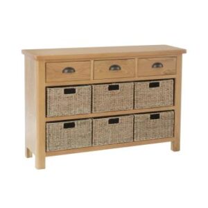 Ramsgate Oak 3 drawer 6 basket unit