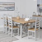 Eastry oak painted 1. 8m refectory butterfly extending dining table with 6 chairs