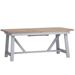 Eastry Oak painted 1.8m refectory butterfly extending dining table