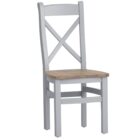 Eastry oak painted cross back chair with wooden seat