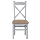 Eastry oak painted cross back chair with wooden seat