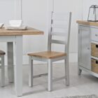 Eastry oak painted ladder back dining chair with wooden seat
