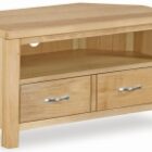 Trinity petite oak corner tv unit with large drawer Trinity petite oak corner tv unit with large drawer