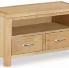 Trinity petite oak small tv unit with large drawer Trinity petite oak small tv unit with large drawer