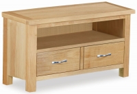 Trinity Petite Oak small TV unit with large drawer