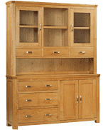 Treviso Oak large buffet hutch
