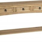 Corona 3 drawer console table