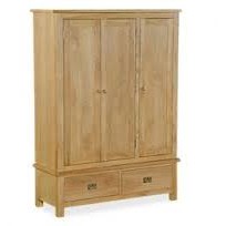 Bergerac Petite Oak triple wardrobe