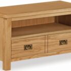 Bergerac petite oak small tv unit with large drawer Bergerac petite oak small tv unit with large drawer