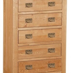 Bergerac Oak 5 drawer chest