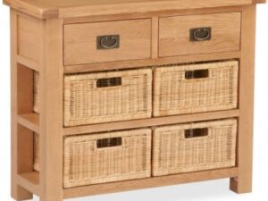 Bergerac Oak  console table with baskets