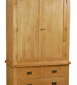 Bergerac Oak gents 3 drawer wardrobe