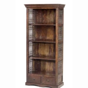 jali bookshelf with 2 drawers