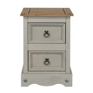 Corona Greywash 2 drawer bedside